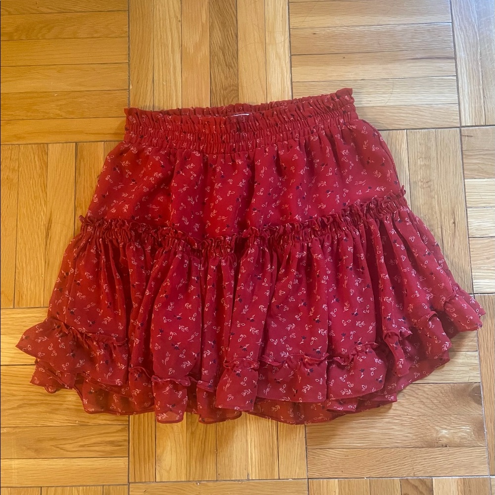 Misa Los Angeles Marion Red Floral Skirt